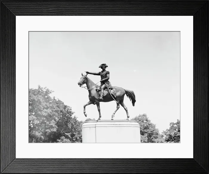 Framed Print : Nathanael Greene - Equestrian statues in Washington, D.C. between 1911 and 1942. Creator: Arnold Genthe Framed Print : Nathanael Greene - Equestrian statues in Washington, D.C. between 1911 and 1942. Creator: Arnold Genthe
