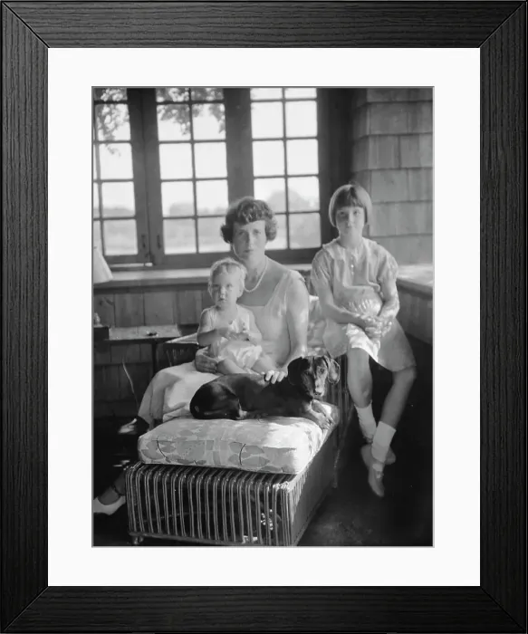 Framed Print : Mrs. George Eustis and children, with dog, portrait photograph, between 1911 and 1942. Creator: Arnold Genthe Framed Print : Mrs. George Eustis and children, with dog, portrait photograph, between 1911 and 1942. Creator: Arnold Genthe