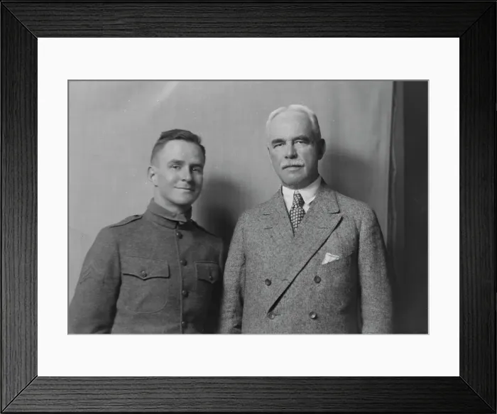 Framed Print : Mr. G.G. Hartley and unidentified man, portrait photograph, 1918 Apr. 15. Creator: Arnold Genthe Framed Print : Mr. G.G. Hartley and unidentified man, portrait photograph, 1918 Apr. 15. Creator: Arnold Genthe