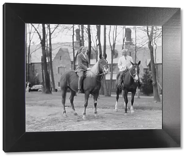 Manners, Mrs. Alice G. with unidentified man, on horseback, between 1911 and 1942. Creator: Arnold Genthe