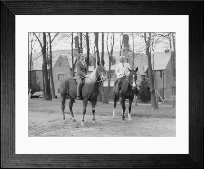 Framed Print : Manners, Mrs. Alice G. with unidentified man, on horseback, between 1911 and 1942. Creator: Arnold Genthe Framed Print : Manners, Mrs. Alice G. with unidentified man, on horseback, between 1911 and 1942. Creator: Arnold Genthe