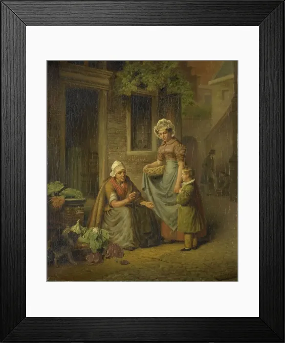 Framed Print : Woman Selling Vegetables, 1825-1845. Creator: Lambertus Johannes Hansen Framed Print : Woman Selling Vegetables, 1825-1845. Creator: Lambertus Johannes Hansen