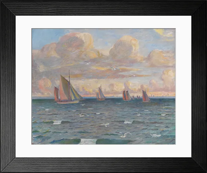 Framed Print : Ships in the Sound, 1910-1917. Creator: Poul S. Christiansen Framed Print : Ships in the Sound, 1910-1917. Creator: Poul S. Christiansen