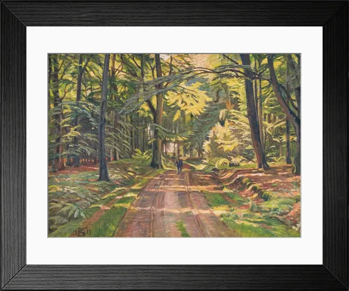 Framed Print : Forest road near Dyrnæs, 1915. Creator: Poul S. Christiansen Framed Print : Forest road near Dyrnæs, 1915. Creator: Poul S. Christiansen
