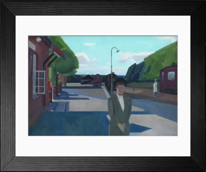 Framed Print : Girls Waiting for the Train, 1939. Creator: Erik Raadal Framed Print : Girls Waiting for the Train, 1939. Creator: Erik Raadal