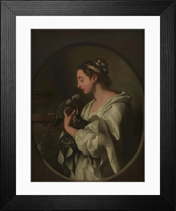 Framed Print : An Allegory, Conjugal Love'; Young Woman with two Doves, 1741. Creator: Jean Francois de Troy. An Allegory, Conjugal Love'; Young Woman with two Doves, 1741. Creator: Jean Francois de Troy Framed Print : An Allegory, Conjugal Love'; Young Woman with two Doves, 1741. Creator: Jean Francois de Troy. An Allegory, Conjugal Love'; Young Woman with two Doves, 1741. Creator: Jean Francois de Troy