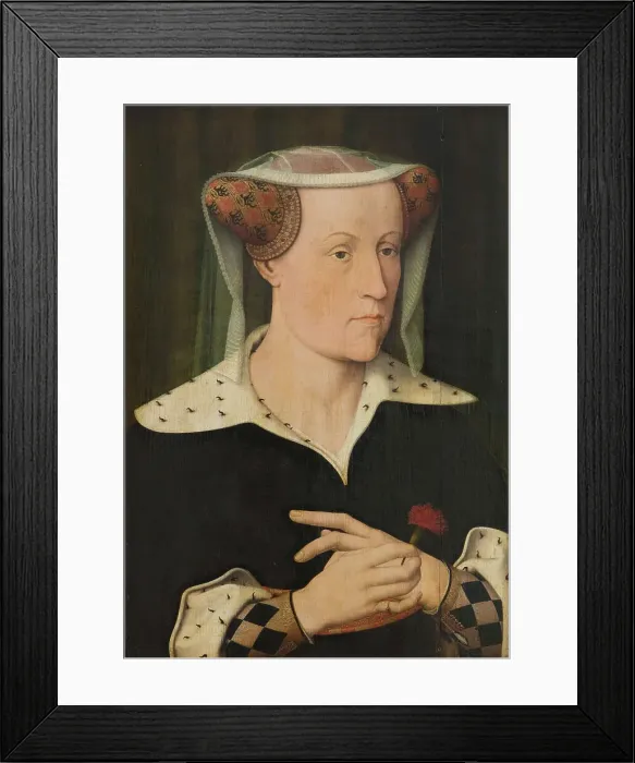 Framed Print : Jacoba of Bavaria, Countess of Holland and Zeeland, 1490-1556. Creator: Jan Mostaert Framed Print : Jacoba of Bavaria, Countess of Holland and Zeeland, 1490-1556. Creator: Jan Mostaert