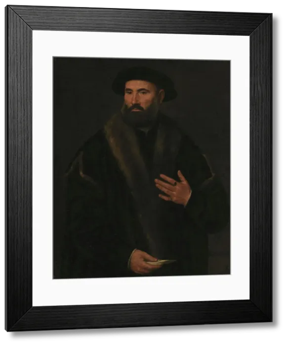 Framed Print : Portrait of a Man, 1495-1556. Creator: Lorenzo Lotto Framed Print : Portrait of a Man, 1495-1556. Creator: Lorenzo Lotto