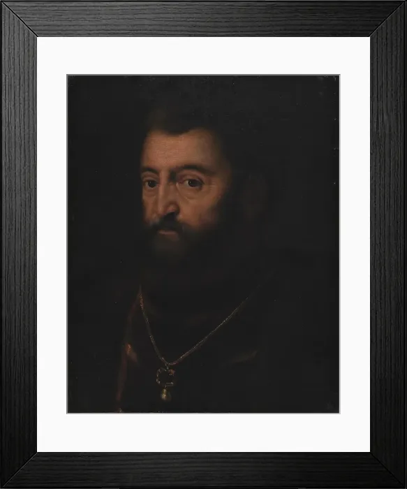 Framed Print : Portrait of Alfonso d'Este Duke of Ferrara, late 16th or early 17th century. Creator: Copy after Titian Framed Print : Portrait of Alfonso d'Este Duke of Ferrara, late 16th or early 17th century. Creator: Copy after Titian
