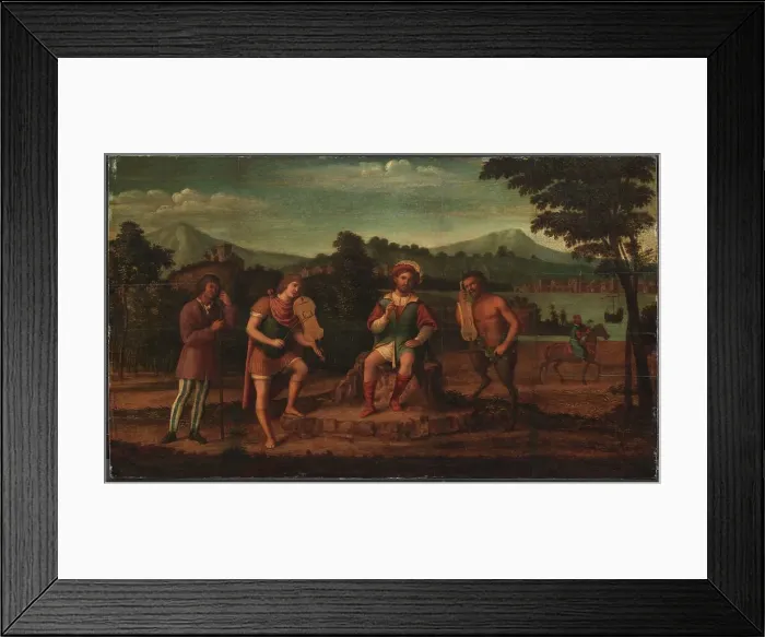 Framed Print : The Judgement of Midas. The Musical Contest between Apollo and Marsyas, 1507-1509. Creator: Giovanni Battista Cima da Conegliano Framed Print : The Judgement of Midas. The Musical Contest between Apollo and Marsyas, 1507-1509. Creator: Giovanni Battista Cima da Conegliano