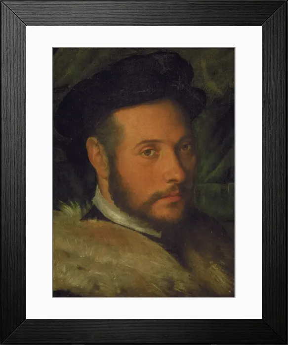 Framed Print : Portrait of a Man, 1514-1550. Creators: Callisto Piazza, Moretto da Brescia Framed Print : Portrait of a Man, 1514-1550. Creators: Callisto Piazza, Moretto da Brescia