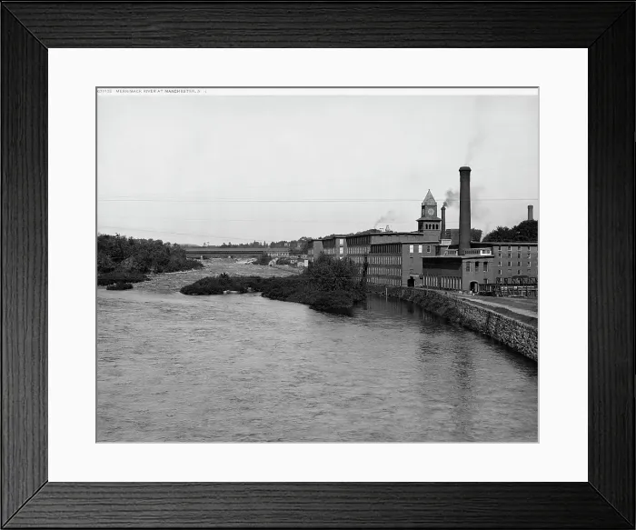 Framed Print : Merrimack River at Manchester, N.H. between 1900 and 1920. Creator: Unknown Framed Print : Merrimack River at Manchester, N.H. between 1900 and 1920. Creator: Unknown
