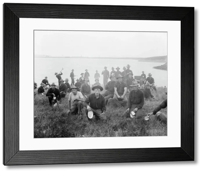 Framed Print : Boys of the 71st N.Y. at Montauk Point, after returning from Cuba, 1898 or 1899. Creator: Unknown Framed Print : Boys of the 71st N.Y. at Montauk Point, after returning from Cuba, 1898 or 1899. Creator: Unknown