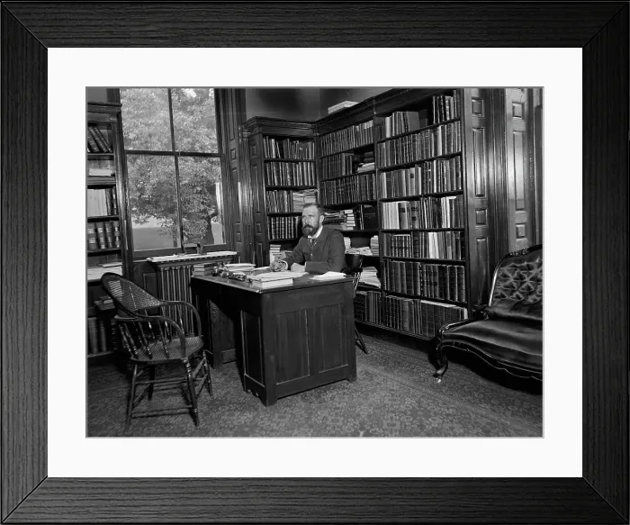 Framed Print : The Librarian, U.S. Naval Academy, between 1890 and 1901. Creator: Unknown