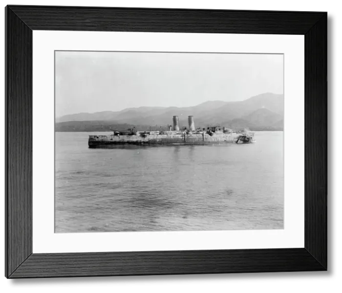 Framed Print : Wreck of the Vizcaya, Battle of Santiago, 1898, between 1898 and 1901. Creator: Unknown Framed Print : Wreck of the Vizcaya, Battle of Santiago, 1898, between 1898 and 1901. Creator: Unknown