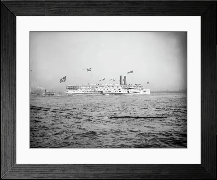 Framed Print : Steamer Priscilla, Fall River Line, c1901. Creator: Unknown Framed Print : Steamer Priscilla, Fall River Line, c1901. Creator: Unknown