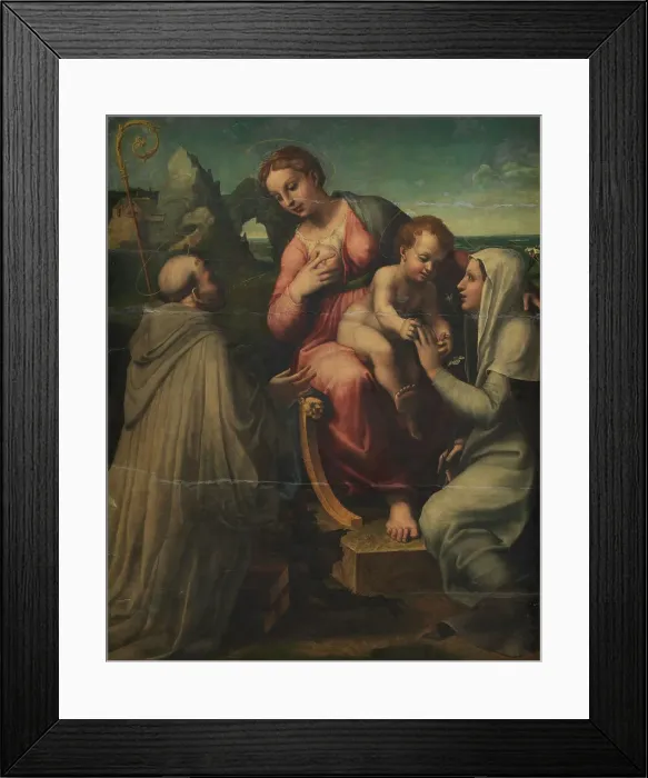 Framed Print : The Madonna and Child with Saints, 1517-1584. Creator: Francesco Menzocchi Framed Print : The Madonna and Child with Saints, 1517-1584. Creator: Francesco Menzocchi