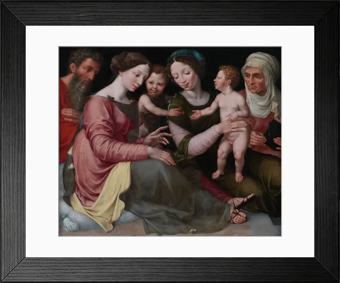 Framed Print : The Holy Family with the Infant St John, St Elizabeth and St Anna, 1538-1544. Creators: Vincent Sellaer, Frans Floris Framed Print : The Holy Family with the Infant St John, St Elizabeth and St Anna, 1538-1544. Creators: Vincent Sellaer, Frans Floris
