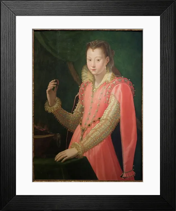 Framed Print : Portrait of a Young Woman as Portia Catonis, 1551-1603. Creators: Santi di Tito, Agnolo Bronzino Framed Print : Portrait of a Young Woman as Portia Catonis, 1551-1603. Creators: Santi di Tito, Agnolo Bronzino