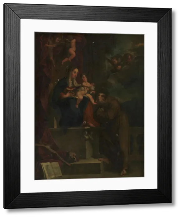 Framed Print : Mary, Jesus and St Francis, 1570-1719. Creator: Carracci'erne Framed Print : Mary, Jesus and St Francis, 1570-1719. Creator: Carracci'erne