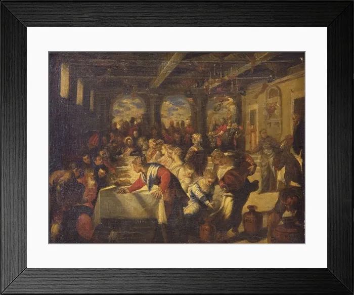 Framed Print : The Marriage at Cana, 1579-1625. Creators: Johannes Rottenhammer the elder, Jacopo Tintoretto Framed Print : The Marriage at Cana, 1579-1625. Creators: Johannes Rottenhammer the elder, Jacopo Tintoretto