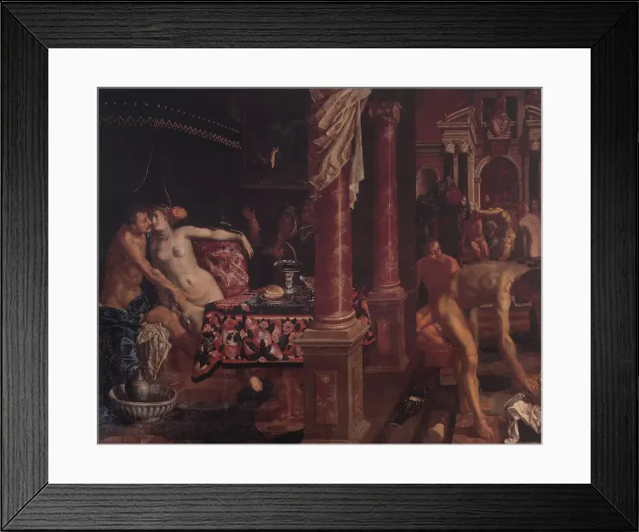 Framed Print : A Bathhouse, 1584-1625. Creator: Pieter Isaacsz Framed Print : A Bathhouse, 1584-1625. Creator: Pieter Isaacsz