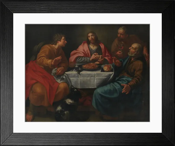 Framed Print : Christ in Emmaus, 1585-1630. Creator: Antonio Circignani