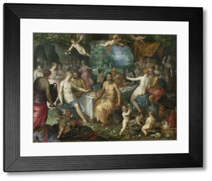 Framed Print : The Feast of the Gods. The Wedding of Peleus and Thetis, 1589-1632. Creators: Johannes Rottenhammer the elder, Jan Brueghel the Elder, Hendrick van Balen Framed Print : The Feast of the Gods. The Wedding of Peleus and Thetis, 1589-1632. Creators: Johannes Rottenhammer the elder, Jan Brueghel the Elder, Hendrick van Balen