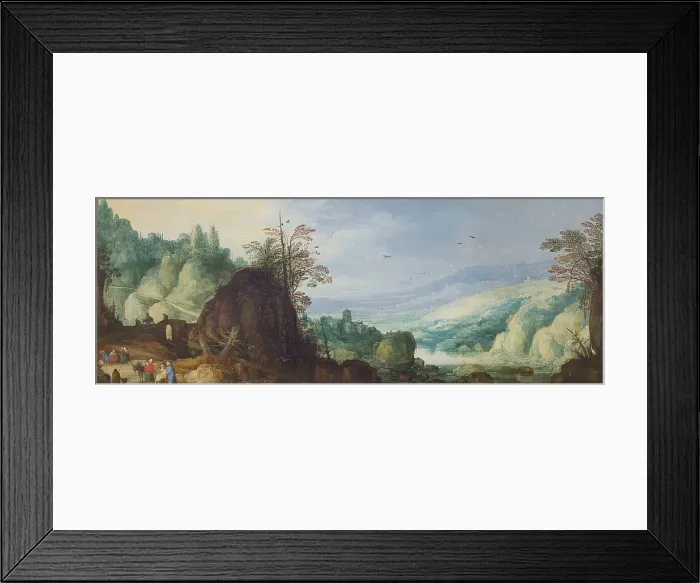 Framed Print : Mountain Landscape with a River, 1597-1625. Creators: Joos de Momper, the younger, Jan Brueghel the Elder Framed Print : Mountain Landscape with a River, 1597-1625. Creators: Joos de Momper, the younger, Jan Brueghel the Elder
