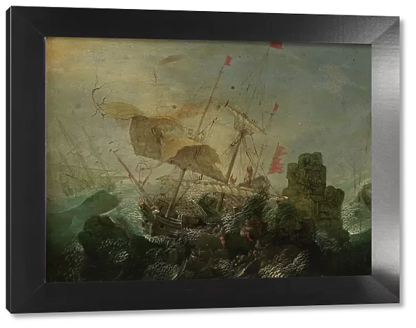 Shipwreck against a Rock, 1600-1700. Creator: Cornelis Claesz van Wieringen