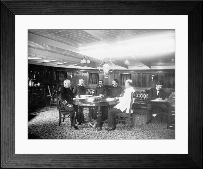 Framed Print : U.S.S. Maine Board of Inquiry into destruction of Maine, between 1898 and 1901. Creator: Unknown Framed Print : U.S.S. Maine Board of Inquiry into destruction of Maine, between 1898 and 1901. Creator: Unknown