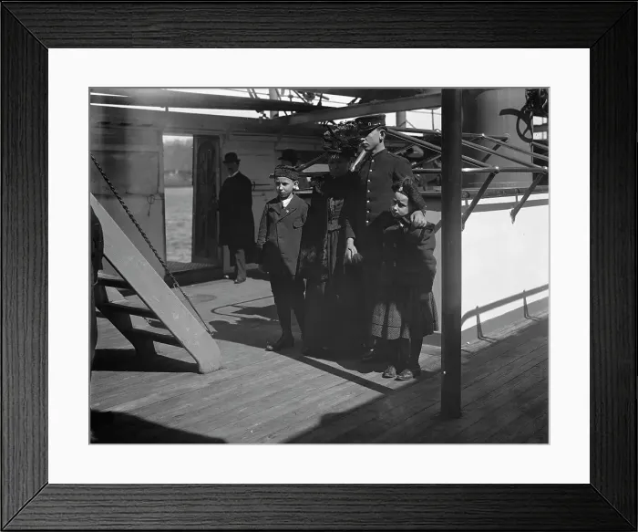 Framed Print : U.S.S. Raleigh, a visit from the family, between 1894 and 1901. Creator: Unknown Framed Print : U.S.S. Raleigh, a visit from the family, between 1894 and 1901. Creator: Unknown