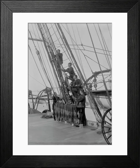 Framed Print : U.S.S. Richmond, stand by to lay aloft, between 1890 and 1901. Creator: Unknown. U.S.S. Richmond, stand by to lay aloft, between 1890 and 1901. Creator: Unknown Framed Print : U.S.S. Richmond, stand by to lay aloft, between 1890 and 1901. Creator: Unknown. U.S.S. Richmond, stand by to lay aloft, between 1890 and 1901. Creator: Unknown