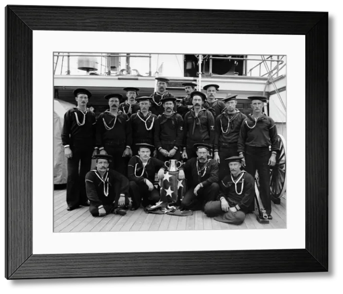 Framed Print : U.S.S. San Francisco, a group of sailors, between 1890 and 1901. Creator: Unknown Framed Print : U.S.S. San Francisco, a group of sailors, between 1890 and 1901. Creator: Unknown
