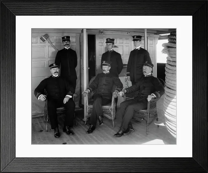 Framed Print : U.S.S. Vixen, Capt. and officers, between 1890 and 1901. Creator: Unknown Framed Print : U.S.S. Vixen, Capt. and officers, between 1890 and 1901. Creator: Unknown