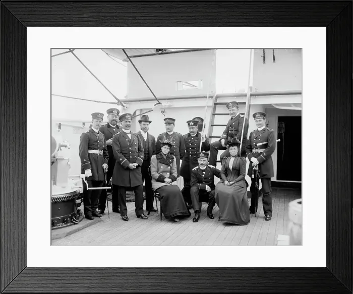 Framed Print : Officers and their visitors, German navy, 1893. Creator: Unknown Framed Print : Officers and their visitors, German navy, 1893. Creator: Unknown