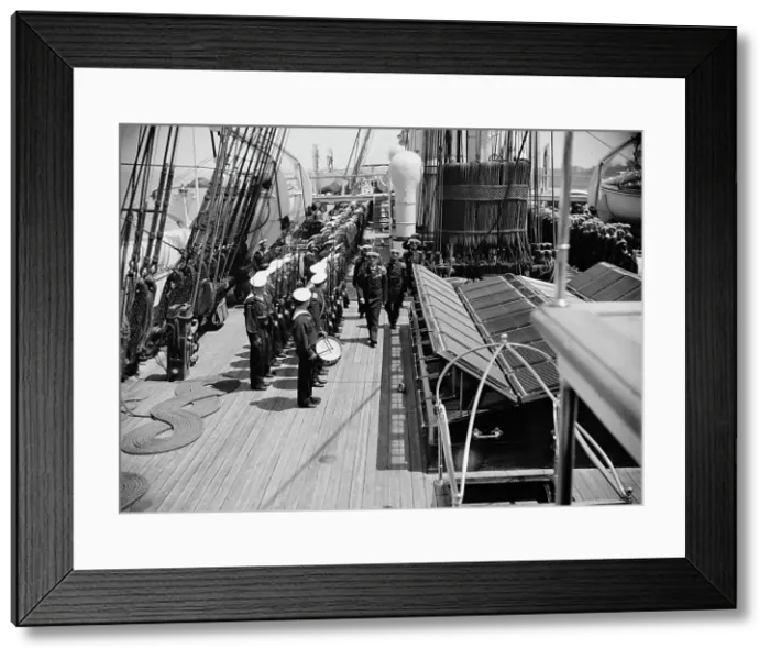 Framed Print : Sunday morning inspection, Russian navy, 1893. Creator: Unknown Framed Print : Sunday morning inspection, Russian navy, 1893. Creator: Unknown