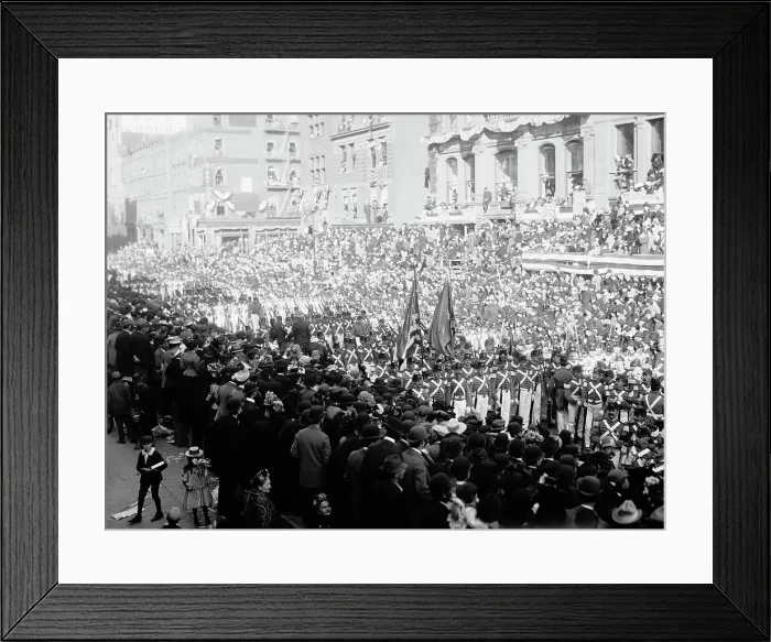 Framed Print : 7th Regiment, New York National Guard, Dewey land parade, 1899 Sept 30. Creator: Unknown Framed Print : 7th Regiment, New York National Guard, Dewey land parade, 1899 Sept 30. Creator: Unknown