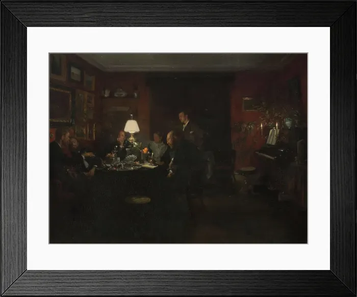 Framed Print : Evening Talk, 1886. Creator: Viggo Johansen Framed Print : Evening Talk, 1886. Creator: Viggo Johansen