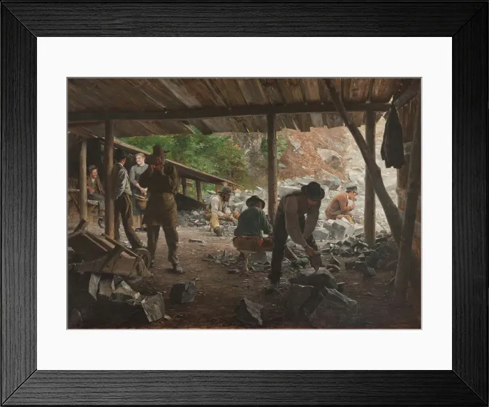 Framed Print : Stone Workers, 1888. Creator: Axel Jungstedt Framed Print : Stone Workers, 1888. Creator: Axel Jungstedt