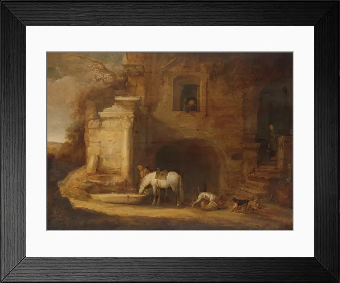 Framed Print : Return of the Falconer, 1637. Creator: Simon de Vlieger