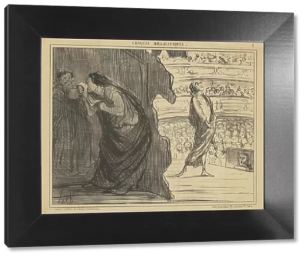 Une reine se préparant a une grande tirade, 19th century. Creator: Honore Daumier