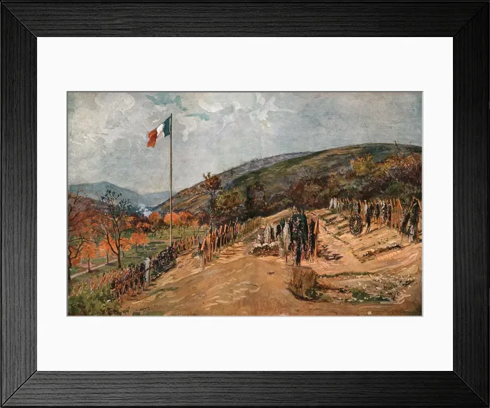 Framed Print : Le Cimetiere de Moosch, 1915. Creator: Charles-Jules Duvent Framed Print : Le Cimetiere de Moosch, 1915. Creator: Charles-Jules Duvent