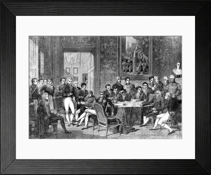 Framed Print : The Congress of Vienna: Sitting of the Plenipotentiaries of the Eight Powers who Signed the Treaty o Creator: Unknown Framed Print : The Congress of Vienna: Sitting of the Plenipotentiaries of the Eight Powers who Signed the Treaty o Creator: Unknown