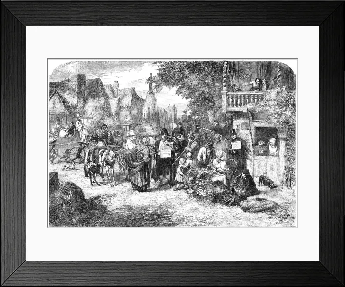 Framed Print : Market-Day - painted by G. B. O'Neil - from the Exhibition of the Royal Academy, 1856. Creator: Henry Duff Linton. Market-Day - painted by G. B. O'Neil - from the Exhibition of the Royal Academy, 1856. Creator: Henry Duff Linton Framed Print : Market-Day - painted by G. B. O'Neil - from the Exhibition of the Royal Academy, 1856. Creator: Henry Duff Linton. Market-Day - painted by G. B. O'Neil - from the Exhibition of the Royal Academy, 1856. Creator: Henry Duff Linton