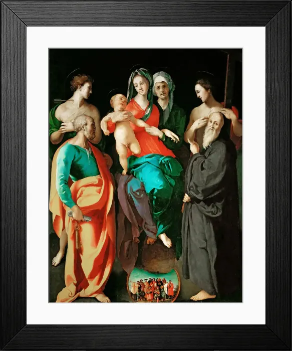 Framed Print : Virgin and Child with Saint Anne and Four Saints, ca 1525-1528. Creator: Pontormo (1494-1557) Framed Print : Virgin and Child with Saint Anne and Four Saints, ca 1525-1528. Creator: Pontormo (1494-1557)