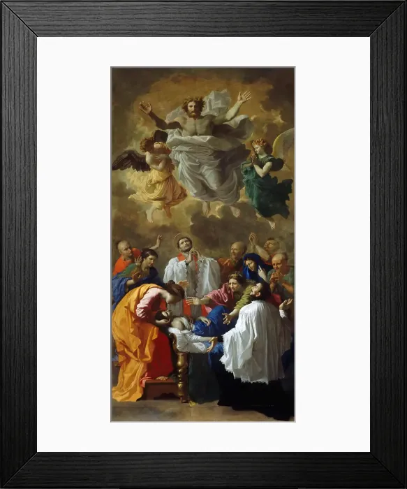 Framed Print : Saint Francis Xavier bringing back to life the daughter of an inhabitant of Kagoshima, 1641. Creator: Poussin, Nicolas (1594-1665) Framed Print : Saint Francis Xavier bringing back to life the daughter of an inhabitant of Kagoshima, 1641. Creator: Poussin, Nicolas (1594-1665)