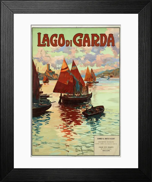 Framed Print : Lago di Garda, c. 1905. Creator: Ximenes, Elio (1855-1926) Framed Print : Lago di Garda, c. 1905. Creator: Ximenes, Elio (1855-1926)