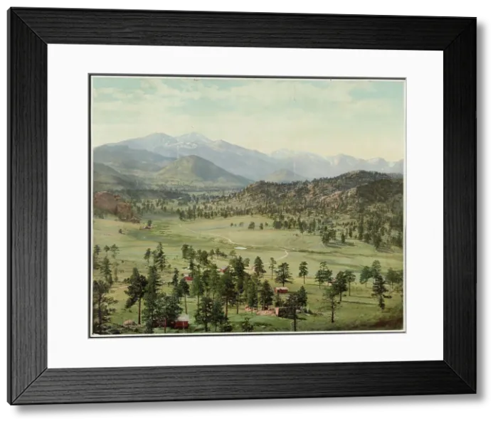 Framed Print : Long's Peak from Estes Park, Colorado, c1900. Creator: William H. Jackson Framed Print : Long's Peak from Estes Park, Colorado, c1900. Creator: William H. Jackson