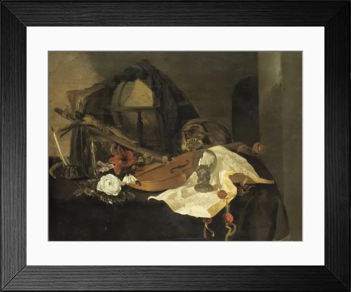 Framed Print : Vanitas Still Life, 1650. Creator: Jacques de Claeuw Framed Print : Vanitas Still Life, 1650. Creator: Jacques de Claeuw